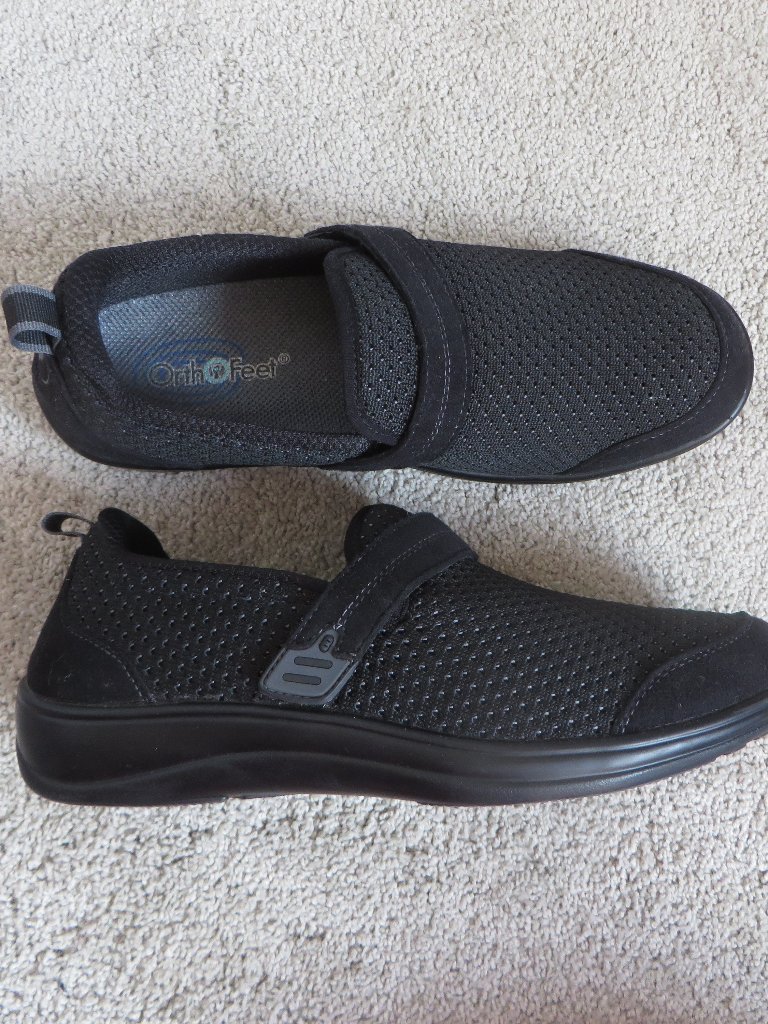 Orthofeed Quincy Womens Flat Shoes Size 9 Black Slip On Strap #821